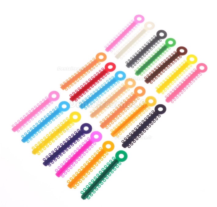 1 Paquet Liens ligatures dentaires orthodontique bandes de caoutchouc élastique multi couleur